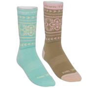 Kari Traa - Calzini donna in lana merino alti - Puffin Sock Bright Turquoise per Donne - Taglia 36-37 - Blu