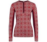 Kari Traa Rose - Maglia termica da donna, a maniche lunghe, 100% lana merino, aderente, Rouge, Medium