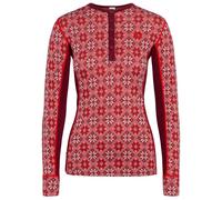 Kari Traa Rose - Maglia termica da donna, a maniche lunghe, 100% lana merino, aderente, Rouge, Medium