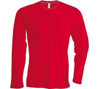 Kariban NoTrash2003 - Maglietta a maniche lunghe con scollo tondo, disponibile in 20 colori e taglie dalla S alla 4XL rosso XXL