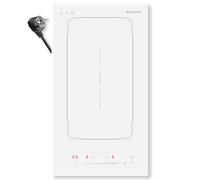 Karienvir Piano induzione 2 fuochi bianco con Spina, Piastra ad Induzione Incasso con Zona Flessibile, Comando a scorrimento, Blocco di sicurezza, Pausa, Timer di 99 minuti, 3500 W