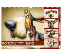 Karikatur trifft Hund. Ein Blick auf charmante Vierbeiner (Wandkalender 2026 DIN A3 quer), CALVENDO Monatskalender: Künstlerische Karikaturen von charmanten Charakterköpfen verschiedenster Hunde.