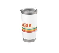 KARIM Retro Personalizzato Nome Vintage Stripes Bicchiere termico in acciaio inox doppia parete