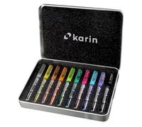 Karin decob Rush Metallic 10 pcs. Set Karin decob Rush metallico 10 pezzi con corpo trasparente e sistema di Free Ink, 2,4 ML