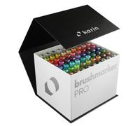 Karin Mega Box Brush Marker Pro brushpens su base d' acqua ideale per colorare, disegnare e lettering a mano multicolore, 63 Pezzi