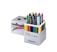 Karin Realbrush PRO Basic Colors + Blender - un set di 12 pennelli (11 colori e 1 blender) in una custodia esclusiva e protettiva.
