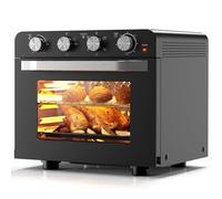 Karinear Mini Forno ad Aria 36L, 6 in 1 Forno + Friggitrice ad Aria, 1800W Air Fryer di Manopola, Barbecue, Cuocere, Circolazione d'Aria Calda a 360°, Temperatura fino a 230°, 60 Minutes Timer, Nero