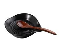 Karisky Spoon Rest for Stove Top, 5 Inch Ceramic Spoon Holder for Kitchen Counter, Cooking Spoon Holder for Utensils, Coffee Spoons, Spatula, Ladle, Tongs, Black