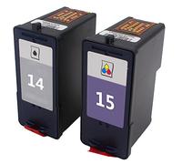 Karl AIKEN 2 x (1 Nero, 1 tricolore) Compatibile Cartucce d' inchiostro per Lexmark 14 15 per Lexmark Z2300 Z2320 X 2650 X2600 X 2670 stampante
