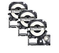 Karl Aiken - 3 etichette compatibili con LC-3WBN9 SS9KW, nastro 9 mm x 8 m, per Epson LabelWorks LW-300 LW-300L LW-400 LW-500 LW-600P LW-700 LW-900P LW-1000P