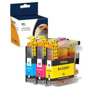 Karl Aiken LC22UXL - Cartuccia di ricambio per stampante Brother LC22U XL, grande capacità, compatibile con Brother DCP-J785DW MFC-J985DW (3 (1 ciano, 1 magenta, 1 giallo)