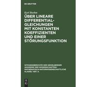 Karl Boehm Über Lineare Differentialgleichungen Mit Konstante (Copertina rigida)