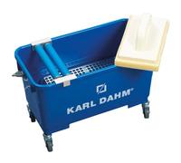 Karl Dahm Express Kit di Lavaggio per Piastrellisti I Set con Secchio per Lavaggio Professionale Piastrelle I Con 2 Rulli e 4 Ruote Scorrevoli I Frattazzi di Spugna Strizzati Meglio - 11423