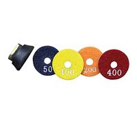 Karl Dahm Set di dischi abrasivi Ø 50 mm con piatto di presa in velcro, ideale per levigatura a umido e a secco di piastrelle, gres porcellanato, pietra naturale, granito, marmo, cemento ecc. Mini