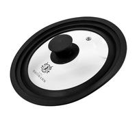 KARL HAUSMANN Coperchio per Padella o Pentola in Vetro Temperato - Ø 18/20/22 cm - Coperchi per Pentole - Silicone Trasparente Rotondo Universale Coperchio - Coperchiopadella - Nero
