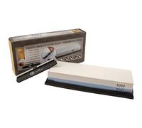 KARL HAUSMANN Pietra Affilacoltelli - 2000/5000 - Pietre per Affilare Coltelli - Professionale Kit Affilatura Coltelli con Guida Angolare & Support - Affila Coltello - Pietra Affilatrice