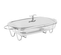 KARL HAUSMANN Pirofila Vetro 3,6 L con Coperchio e Supporto Tealight | Per mantenere caldi cibi già caldi: vetro temperato 3,6 L, coperchio inox, supporto tealight; pirofila adatta al forno