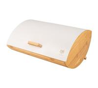 KARL HAUSMANN Porta Pane da Cucina con Coperchio - Bianco Portapane Bambu - Moderno Contenitore per il Pane - Scatola Portapane in Metallo - Cassetta Portapane - Bread Box - 35 x 25 x 15,5 cm