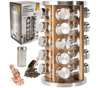 KARL HAUSMANN Porta Spezie Girevole per Cucina - 20 Barattoli - Portaspezie Rotante a 360° - Portaspezie Salvaspazio - Porta Spezie per Cucina Salva Spazio - Giostra Portaspezie - Moderno Organizer