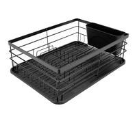 KARL HAUSMANN Scolapiatti da Appoggio - 44,5x31,5x15cm - Scola Piatti da Appoggio Sopra Lavandino - Acciaio Inox Scolapiatti da Lavello - Gocciolatoio Piatti - Portapiatti - Piattaia - Nero