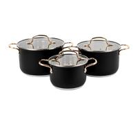 KARL HAUSMANN Set di Pentole Induzione - 3 Pezzi - Batteria di Pentole Acciaio Inox - Scala Interna - Pentola per Induzione, Gas, Elettrica e in Vetroceramica - Riscaldamento e Cottura Uniforme