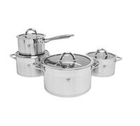 KARL HAUSMANN Set di Pentole Induzione - 4 Pezzi - Batteria di Pentole Acciaio Inox - Scala Interna - Pentola per Induzione, Gas, Elettrica e in Vetroceramica - Riscaldamento e Cottura Uniforme