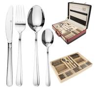 KARL HAUSMANN Set di Posate Acciaio Inox - 72 Pezzi - 12 Persone - Servizio set Forchette Cucchiai e Coltelli - Lavabile in Lavastoviglie - Con Valigetta con Posate da Tavola e Paletta per Torte