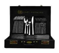 KARL HAUSMANN Set di Posate Acciaio Inox - 72 Pezzi - 12 Persone - Servizio set Forchette Cucchiai e Coltelli - Lavabile in Lavastoviglie - Con Valigetta con Posate da Tavola e Paletta per Torte
