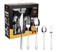 KARL HAUSMANN Set di Posate Acciaio Inox - 72 Pezzi - 12 Persone - Servizio set Forchette Cucchiai e Coltelli - Lavabile in Lavastoviglie - Con Valigetta con Posate da Tavola e Paletta per Torte