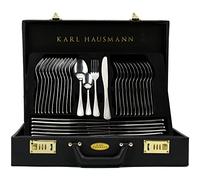 KARL HAUSMANN Set di Posate Acciaio Inox - 72 Pezzi - 12 Persone - Servizio set Forchette Cucchiai e Coltelli - Lavabile in Lavastoviglie - Con Valigetta con Posate da Tavola e Paletta per Torte
