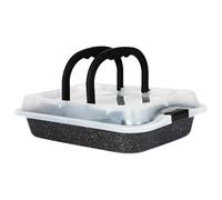 KARL HAUSMANN Tortiera con Coperchio Rettangolare - Bake & Go - Teglia Toria in Acciaio al Carbonio - Rivestimento Antiaderente - Teglie Da Forno Sicuro Fino a 200°C - Tortiere per Dolci - Porta Torta