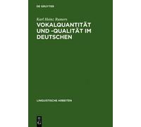 Karl Heinz Ramers Vokalquantität Und -Qualität Im Deutschen (Copertina rigida)