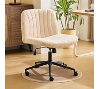 Karl home Criss Cross, sedia da scrivania senza braccioli, con ruote, gambe incrociate, sedia girevole da ufficio, ampia e regolabile, comoda sedia da toeletta imbottita, con base a doppio uso, in