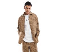 Karl Kani - Camicia oversize beige chiaro in coordinato-Neutro XL