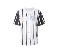 Karl Kani Camicia 'Serif' blu chiaro / arancione pastello / nero / bianco Uomo Karl Kani S blu chiaro / arancione pastello / nero / bianco