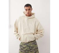 Karl Kani - Felpa con cappuccio beige con logo ed etichetta-Neutro 112-119 CM