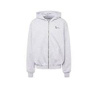 Karl Kani - Essential - Felpa con cappuccio grigio cenere con firma e zip in coordinato M
