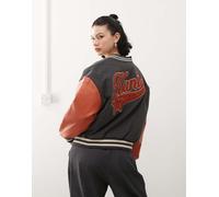 Karl Kani - Giacca stile college nera con logo e stella sul retro-Nero XS