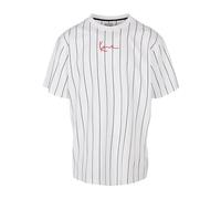 Karl Kani Herren KKMQ32041WHT Small Signature Pinstripe Tee White XL Wht/Blk/Red