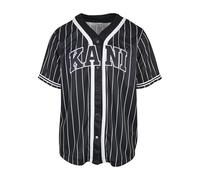 Karl Kani Herren KM221-115-1 Serif Pinstripe Baseball Shirt L Black