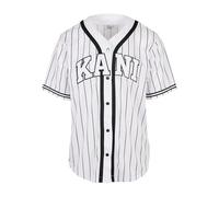 Karl Kani Herren KM221-115-2 Serif Pinstripe Baseball Shirt XL White