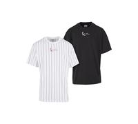 Karl Kani Herren KM222-101-2 KK 2-Pack Pinstripe + Essential Tee M White/Black