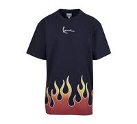 Karl Kani KM233-002-1 KK Small Signature Flame Tee da uomo, Nero , L/plus tall