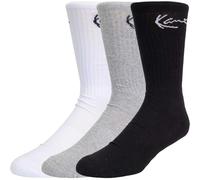Karl Kani Signature Socks - Calzini da 3 pezzi, Nero/grigio / bianco, 43-46