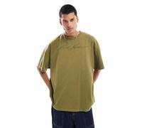 Karl Kani - T-shirt squadrata verde oliva con logo M
