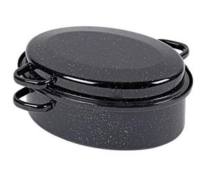 Karl Kruger Goose Roasters, con Coperchio a Goccia, 34 cm, Colore: Nero