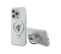 Karl Lagerfeld Anello Stand Karl & Choupette Custodia MagSafe, bianco - iPhone 13 Pro / 13