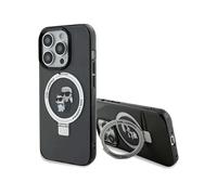 Karl Lagerfeld Anello Stand Karl & Choupette Custodia MagSafe, nero - iPhone 14 Pro