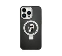 Karl Lagerfeld Anello Stand Karl & Choupette MagSafe Custodia posteriore, nero - iPhone 15
