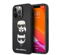 KARL LAGERFELD Apple iPhone 13 PRO Karl And Cat Head Hard Case Cover Custodia a Tasca Nero